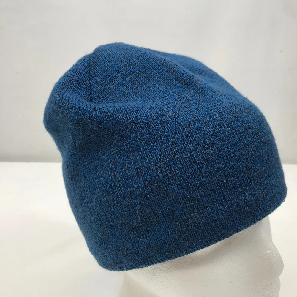 The North Face Blue Heather Knit Fleece Lined Unisex Beanie Hat One Size